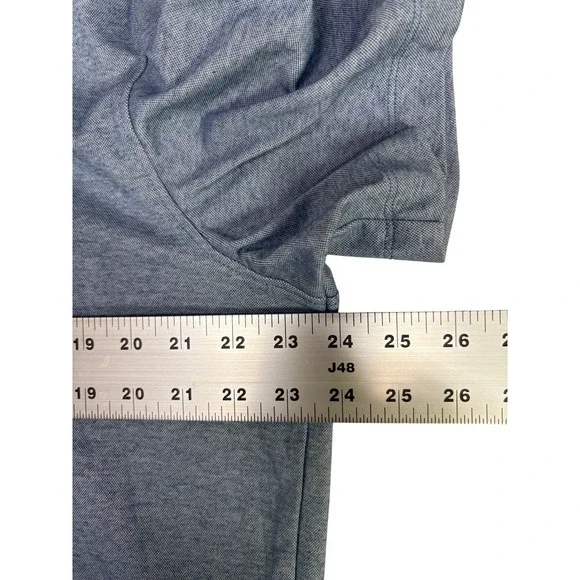 Van Heusen Mens XL Regular Fit Blue Heather Polo Shirt Short Sleeve 5077688401 - Picture 6 of 7